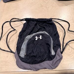 Under Armour Black and Gray Drawstring Backpack